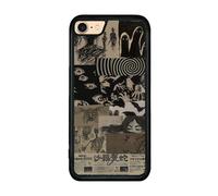 qizjio Vintage Japanese Phone Case Shockproof Protective Dark Aesthetic Collage Anime Phone Case for iPhone 7/8/SE