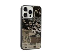 qizjio Vintage Japanese Phone Case Shockproof Protective Dark Aesthetic Collage Anime Phone Case for iPhone 15 Pro