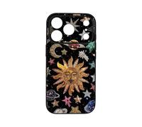 qizjio Vintage Mosaic Night Sky Astrology Phone Case, Shockproof Protective Aesthetic Celestial Cover for iPhone 17 Pro