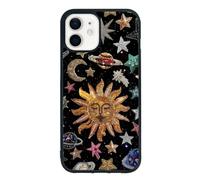 qizjio Vintage Mosaic Phone Case Shockproof Protective Charm Astrology Night Sky Case for iPhone 11 Trendy Celestial Phone Cases