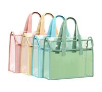 QIZLDBGF 4-piece Transparent Hand-held File Bag A4 Thick Waterproof Bag Large Capacity snap on Tote Bag Suitable for Studying/Working/Meeting