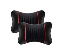 QIZUN 2Pcs Car Headrest Pillow Neck Support Set Accessories for Volvo C30 C40 C70 EX30 S40 S60 S80 S90 XC40 XC60 XC70 XC90 Rdesign, Ergonomic Travel Cushion Comfy Seat Pillow,Black-Red