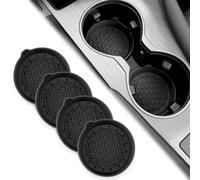 QIZUN 4PCS Car Cup Holder Coasters for Alfa Romeo Junior 2024 2025 Silicone Anti-Slip Mats with Easy Removal Tab, Drink Holder Pads, Heat Resistant Dust Proof