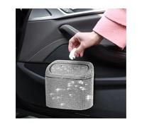 QIZUN Diamond Car Trash Can with Lid for Alfa Romeo Giulia (952) 2022-, Diamond Auto Garbage Container Bling Rhinestone Leakproof Portable Trash Dustbin,White