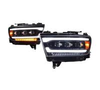 Qjahxkf Front Light Assembly LED Lights Headlamps Projector Black Headlight Assembly Sequential Turn Signal For Dodge For RAM 1500 2019 2020 2021 Headlight Lamp Unit