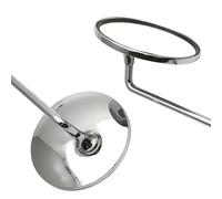 Qjahxkf Motorcycle Rear View A Pair Chrome Motorcycle Scooter Mirrors Universal Motorbike Rear View Mirror 8mm 22mm 25mm handlebar Round Oval Convex Mirrors Mirrors(For 22mm handlebar)