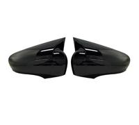 Qjahxkf Side Mirror Caps Bat Side Mirror Cover For Clio 4 IV 2012-2020 Car Accessories RS GT Shiny Piano Black Tuning Auto Sport Bat Design Rearview Side Mirror Covers(Bright black)