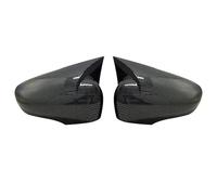 Qjahxkf Side Mirror Caps Bat Side Mirror Cover For Clio 4 IV 2012-2020 Car Accessories RS GT Shiny Piano Black Tuning Auto Sport Bat Design Rearview Side Mirror Covers(Carbon fiber pattern)