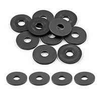 Qjaiune 10 Pack 3/4 Inch Black Washers for Shower Door Handle, Nylon Washers Spacers Replacement Parts Transparent Gasket, Plastic Flat Washer Clear Plastic Gasket for Standoff Cap Assemblies