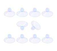 Qjaiune 10 Pack Glass Tableholders - 18mm Rubber Suction Cups, Anti-Collision Transparent Holders, Desk Suction Pads for Furniture