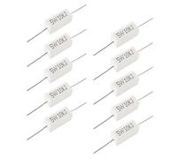 Qjaiune 10Pcs Cement Resistor 5W 10K Ohm Resistor, Ceramic Resistor Non-Inductive Power Resistor, Precharge Horizontal Resistors Wirewound Resistor, Flame Resistance