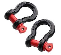Qjaiune 2Pcs 1/2 Inch D Ring Shackle, D Shackle Rugged 12 Ton(26,455 lbs) Maximum Break Strength, 2 Ton (4409 Lbs) Capacity