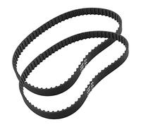 Qjaiune 2Pcs 150XL 037 Timing Belt 75 Teeth Black Cogged Rubber Geared Belt 10mm Cog Drive Belt (150XL037)