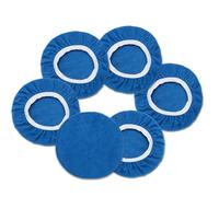 Qjaiune 6 PCS Car Buffing Pads for 7-8 Inch Orbital Polisher, Microfiber Polishing Pad Buffer Polisher Bonnets, 7-8 Inch Polishing Pads Cover Waxing Pads for Car Detailing (Blue)