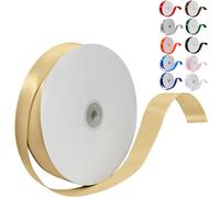 Qjaiune Gold Satin Ribbon 1 Inch, 100 Yard Long Wedding Bouquet Satin Fabric, Shiny Silk Ribbon for Hair Gift Wrapping Flower Bouquet Crafts Sewing Birthday Decoration