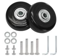 Qjaiune Luggage Wheels Replacement, 50mm x 18mm Suitcase Wheels Replacement Rubber Swivel Caster Wheels with Installation Accessories, Luggage Replacement Wheels for Trolley Bag Drawbar Box, 50mm X