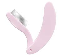 Qjaiune Metal Eyelash Comb Separator, Foldable Eye Lash Separator Tool Stainless Steel Teeth Eye Lash Brush, Folding Eyelash Brush Pink Mascara Comb