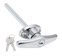 Qjaiune Truck Cap Locking T-Handles 1 Pack Camper Topper Lock, Camper Shell Locks and Keys T-Handle Canopy Replacement Lock, Silver T Handle Garage Lock Blind Mount Locking T-Handle Leer Lock