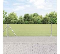 QJBSAVVA 100 m Steel Garden Fence Panels Silver 60 cm High with 12 mm Mesh Grid Robust Powder Coated Border for Dog Outdoor Screening on Lawn Terrace