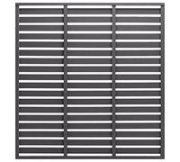 QJBSAVVA 180x180 cm Grey WPC Horizontal Fence Panel, Slatted Garden Screening for Patio, Windbreak & Dog Fence Outdoor, Easy-Assembly Privacy Screen Without Posts