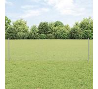 QJBSAVVA 50 m Silber-Gartenzaun Komplettset aus robustem Stahl 0,6 m Höhe Modernes Design mit 22 Pfosten + Schrauben für Garten Terrasse Balkon und Haustierbereich