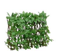 QJBSAVVA Artificial Ivy Fence Screening 5 Panels Expandable Trellis 180x30 cm PVC Leaves & Wood Frame Garden Privacy Wall for Patio Balcony Outdoor Decor