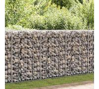 QJBSAVVA Galvanised Wire Gabion Basket 100x50x30 cm with Lid, Retaining Wall & Dog Fence, Rust-Proof Mesh