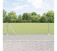 QJBSAVVA Silver Steel Garden Fence Panels 250 x 0.5 m Roll, 13 mm Mesh Wire Boundary Screen, Modern Outdoor Dog Barrier for Patio, Lawn and Yard