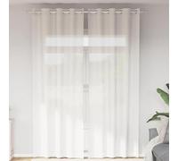 QJBSAVVA White Voile Curtains 2 Panels 140 x 260 cm Sheer Net Drapes with 8 Silver Grommets Each, 100% Polyester Washable Lightweight Window Treatment for Living Room Bedroom Kitchen