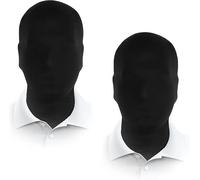 QJDFLL 2 Pack Black Full Face Mask Cover, Faceless Skin Masks, Halloween Cosplay, Spandex Hood Mask for Unisex Cosplay (2pc Halloween faceless mask)