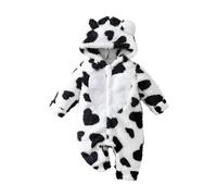 QJDFLL 2025 Christmas Boys Flannel Romper Jumpsuit Winter Animal Print Pajamas for Toddlers and Infants Cozy Warm Soft Outfit(Black-J,80/9-12M)