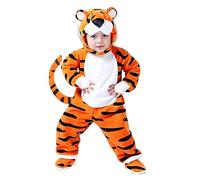 QJDFLL Adorable Animal Costume Play for Boys Tiger Character Role Outfit Soft Comfy Pajama Kids Toddlers and Children Perfect Dress Up Imaginative(Yellow,18-24 Months)