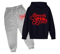 QJDFLL Autumn and Winter Children s Hoodie Pullover Set Printed On Underwear Casual Cute Long Sleeve(White,7-8 Years)