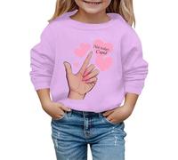 QJDFLL Autumn And Winter Valentine s Day Fashionable Finger Print Children Hooded Sweatshirt(Purple,12-18 Months)