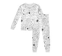 QJDFLL Boys Girls Christmas Pajama Kids DIY Hand Painted Coloring Pajamas Set Cartoon Colorable Marker Pajama 2-8Y(i-White,8T)