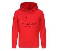 QJDFLL Child Toddler Boys Girls Long Sleeve Letter Prints Warm Hoodie Pullover Tops Kids Sweat(Red,10-11 Years)