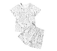 QJDFLL Christmas Cute leepwear 2-Piece Colorable a amas for Kids Coloring s with Markers Color Your Own a amas for Kids (White #2,5-6 Years)