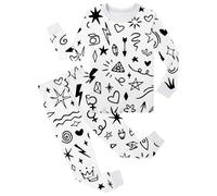 QJDFLL Christmas Outfits,Happy New Years 2 Piece Color Your Own You Can Color Set Markers Cute DIY Hand Painted Colorable Suit (a-Light Purple,8-9 Years)