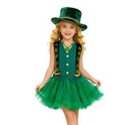 QJDFLL Kids Saint Patrick s Day Costume Irish Leprechaun Hat Vest Outfit For Childrens Party Cosplay irish gifts for men(Green,L)