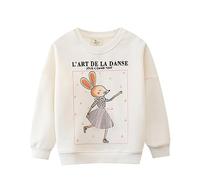 QJDFLL Kids Toddler Baby Girls Spring Autumn Animal Print Sweatshirts Casual Crew Neck Long Sleeve Tops Pullover Sweater Shirt(Beige,1-2 Years)