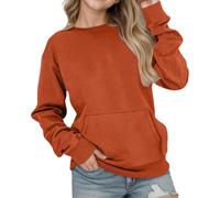 QJDFLL Oversized Girls Hoodies Casual Long Sleeve Pullover Sweatshirts with Pocket Drop Shoulder Cute Loose Fit Top for Teen(Orange,5-6 Years)