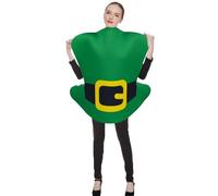 QJDFLL St. Patrick s Day Costume Set Novelty Green Hat With Print Stage Performance Outfit For Men & Women irish dancing gifts(Green,M)