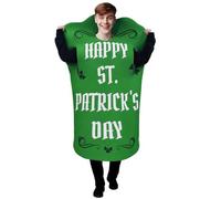 QJDFLL St. Patrick s Day Costume Set Novelty Green Hat With Print Stage Performance Outfit For Men & Women ireland gifts(Green,M)