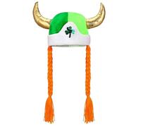 QJDFLL St Patrick s Day Party Performance Props Green With Braid Floppy Hat irish gifts for women(Green,One Size)