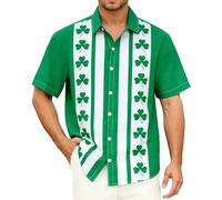 QJDFLL St. Patrick s Day Short Sleeve Shirt for - Festive Irish Holiday Tee with Lightweight Blend Breathable Everyday Wear Slim Fit Weekend Party Casual Top Patrick(Green,XXL)