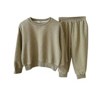 QJDFLL Toddler Fall Outfits For Girl Boy Long Sleeve Top And Sweatpants 2PCS(Green,7-8 Years)