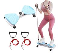 QJDFLL Waist Twister Machine with Resistance Bands - 300 lbs Weight Capacity, Non-Slip Twist Board, Noiseless Ab Twister for Belly Fat Loss, Home Gym Equipment for Women/Men (BLUE)