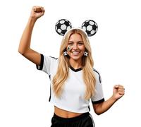 QJDFLL World Cup football 2026 Complete Fan With Glitter Headband Earrings And Temporary For Supporters (Black, One Size)