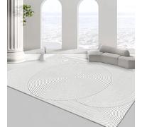 QJDTZMD Area Rugs Living Room 140 x 160 cm Rug Rectangular Machine Washable Soft Short Pile Carpet for Bedroom Kitchen Modern geometric lines grey