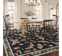 QJDTZMD Large Area Rugs 200 x 250 cm Non Slip Soft Short Pile Carpet Easy To Clean Rugs for Dining Room Bedroom Living Room modern retro black yellow green